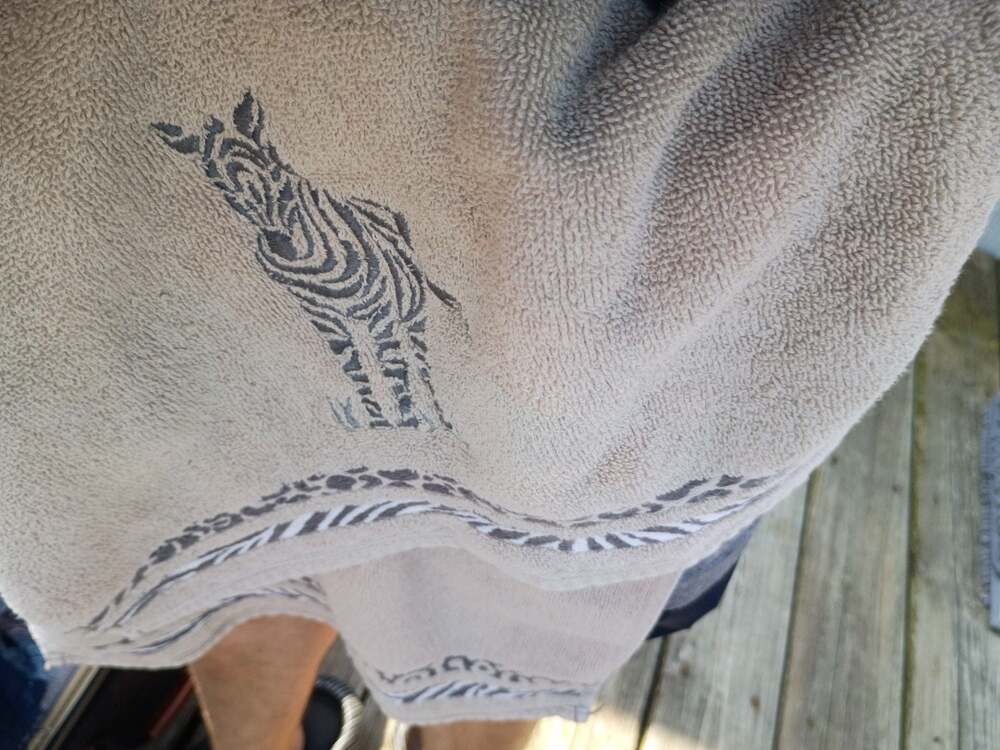 Santens Collection Cotton Bath Towel with Zebra Animal Print